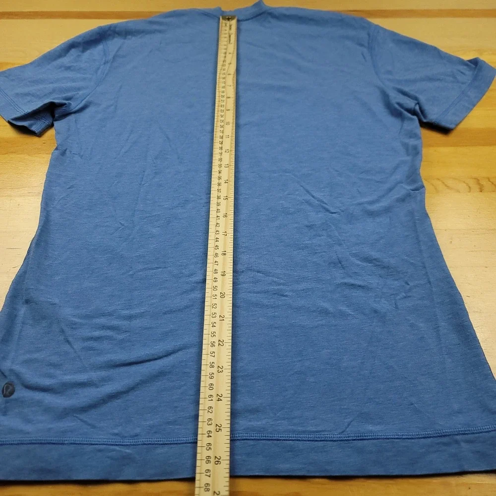 Lululemon Crew Neck T Shirt Blue Heathered Short Sleeve Athleisure Women